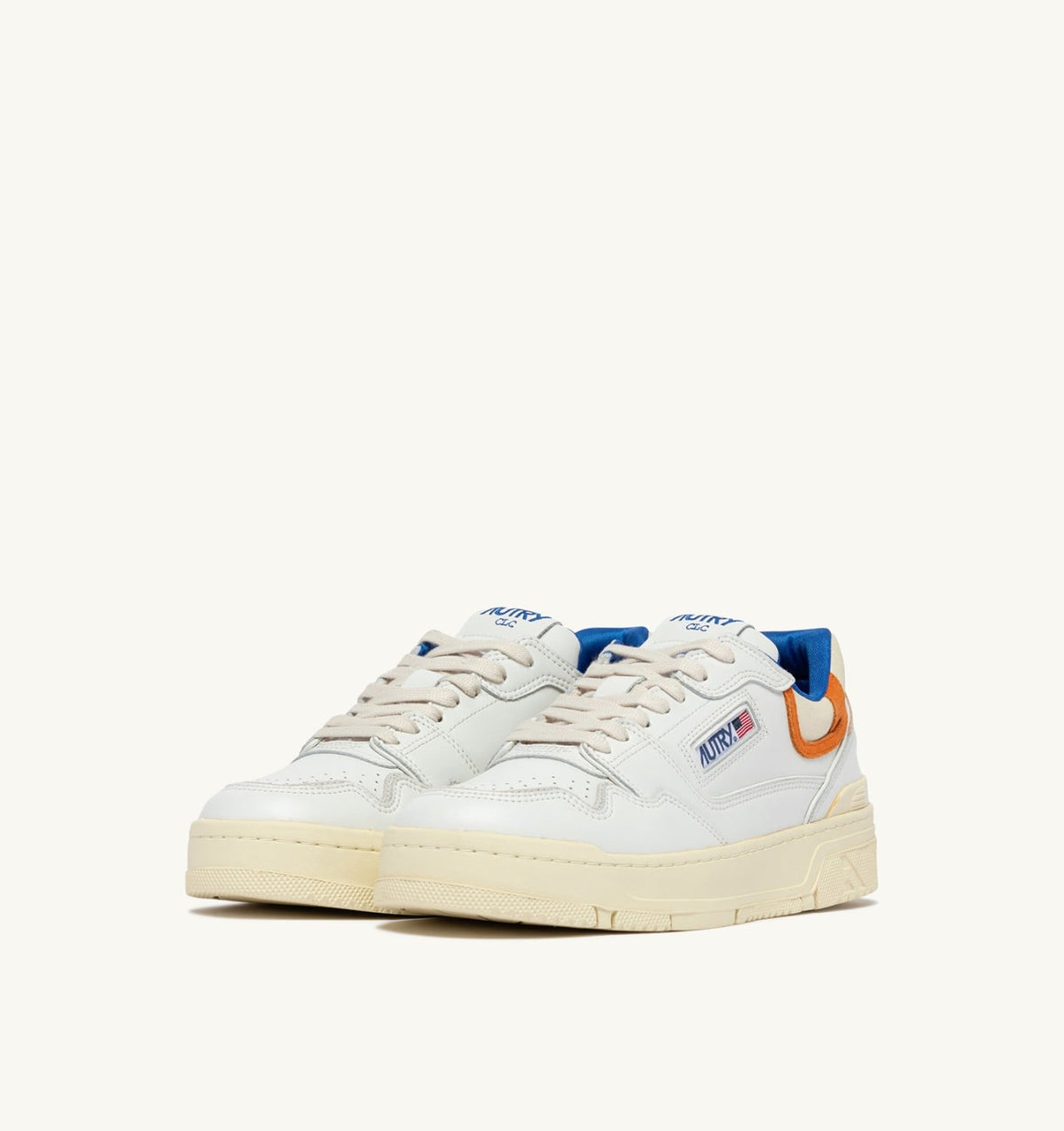Man SNEAKERS CLC LOW IN WHITE AND FANTA LEATHER