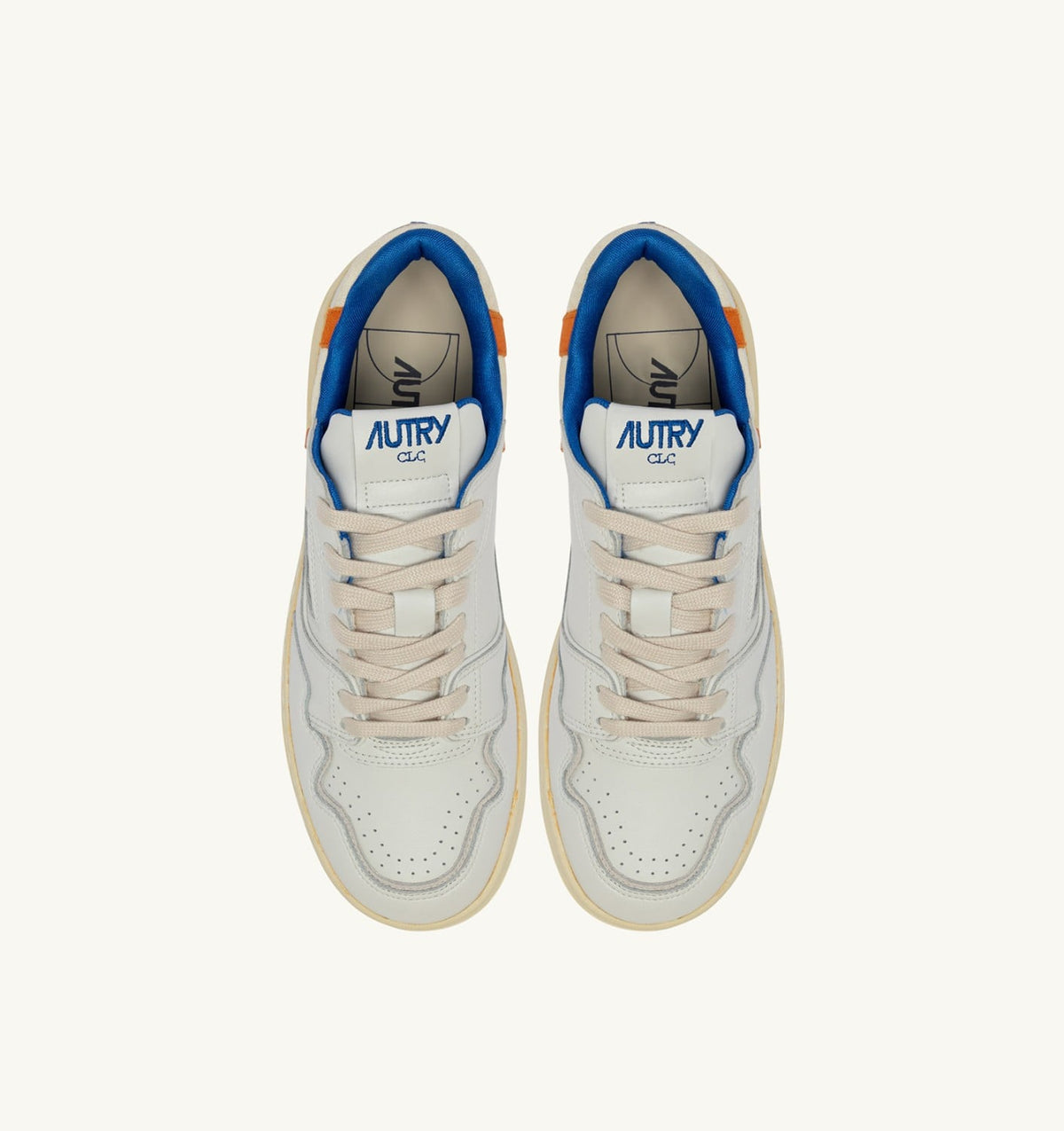 Man SNEAKERS CLC LOW IN WHITE AND FANTA LEATHER