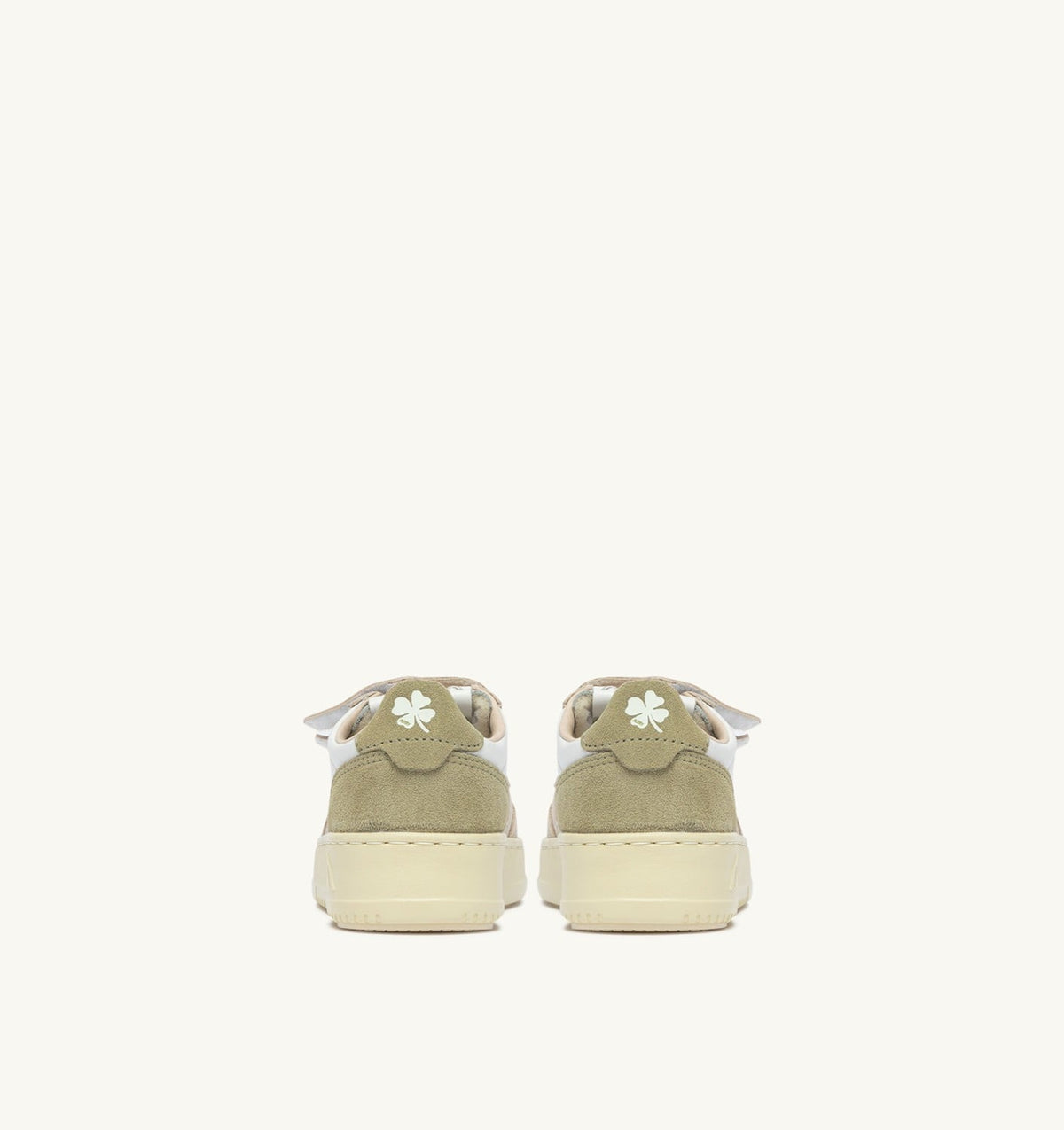Kid MEDALIST KIDSTRIPES SNEAKERS IN WHITE LEATHER AND GREEN AND SAND SUEDE