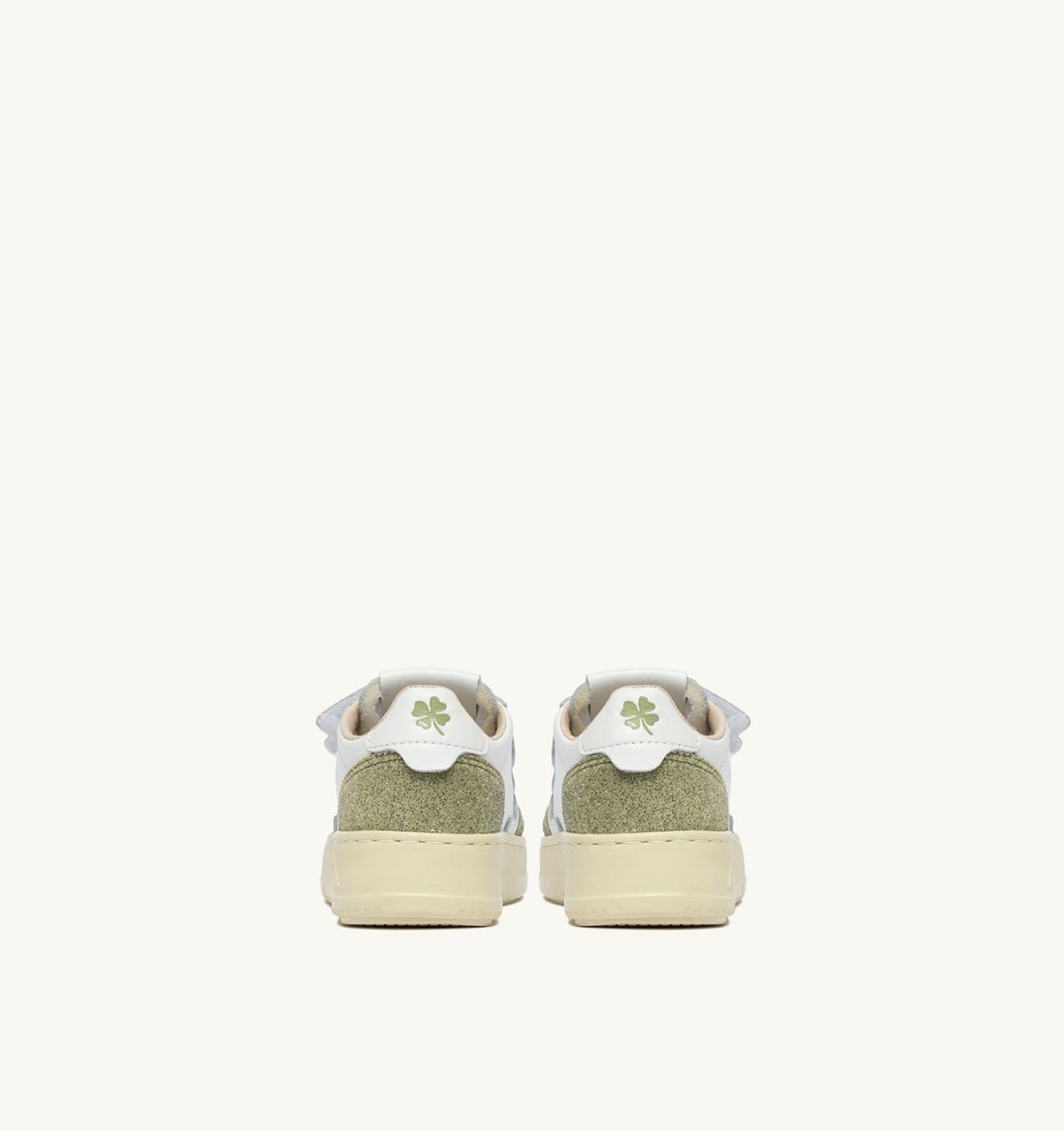 Kid MEDALIST KIDSTRIPES SNEAKERS IN WHITE LEATHER AND GLITTER SAGE LEATHER