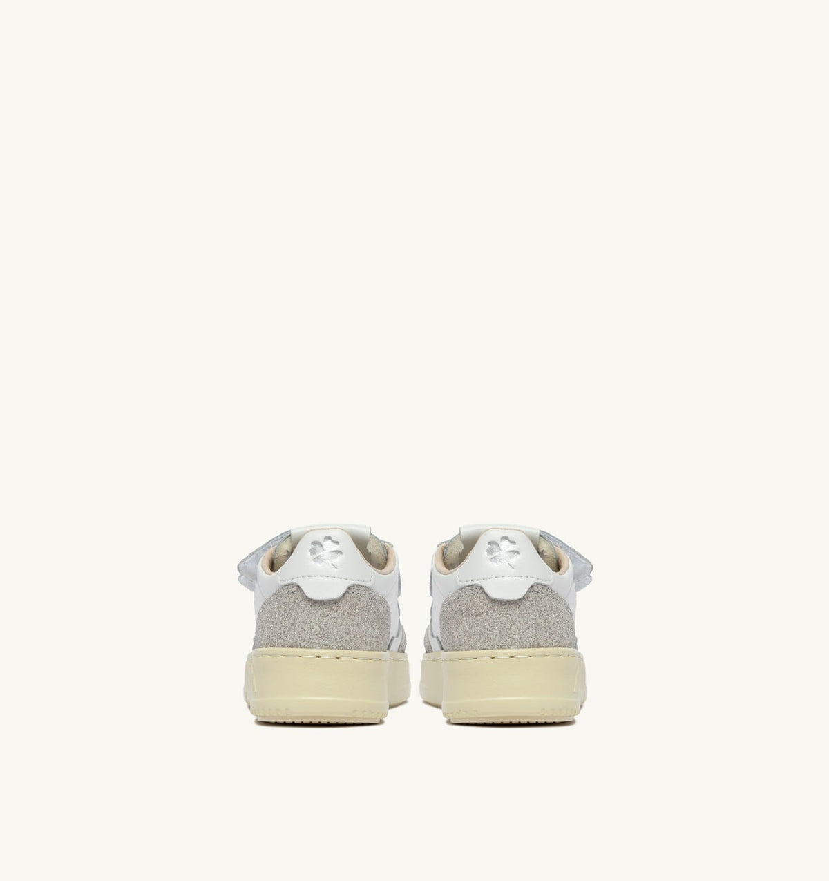 Kid MEDALIST KIDSTRIPES SNEAKERS IN WHITE LEATHER AND GLITTER GRAY LEATHER