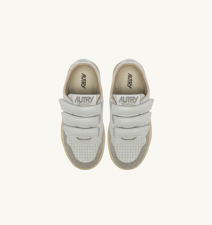 Kid MEDALIST KIDSTRIPES SNEAKERS IN WHITE LEATHER AND GLITTER GRAY LEATHER