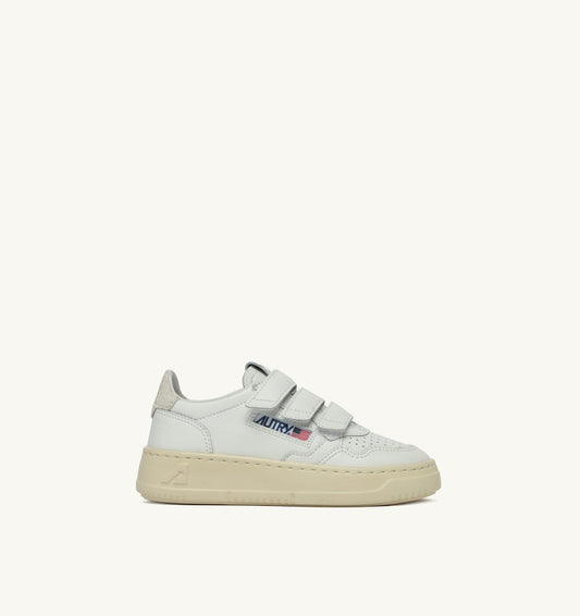 Kid MEDALIST LOW KIDSTRIPES SNEAKERS IN LEATHER COLOR WHITE AND GLITTER