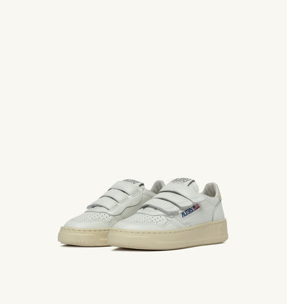 Kid MEDALIST LOW KIDSTRIPES SNEAKERS IN LEATHER COLOR WHITE AND GLITTER