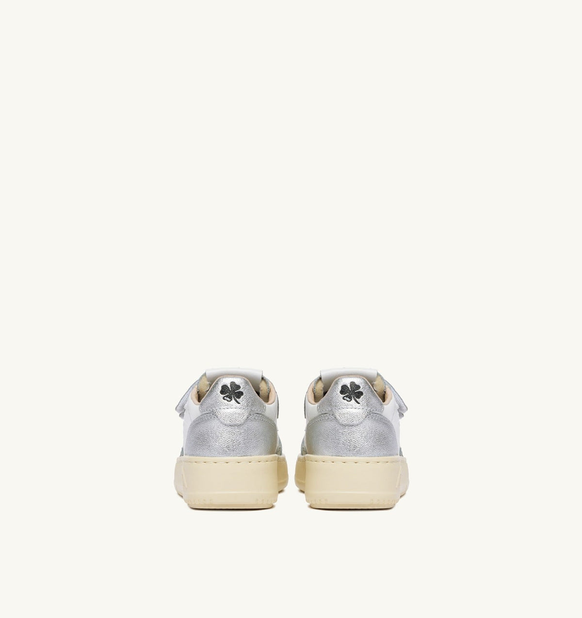 Kid MEDALIST KIDSTRIPES LOW BICOLOR SNEAKERS IN WHITE AND SILVER LEATHER