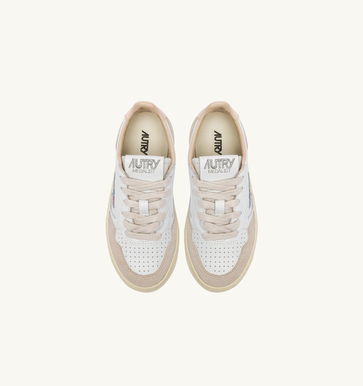 Kid MEDALIST KIDS LOW SNEAKERS IN WHITE AND CREOLE PINK SUEDE