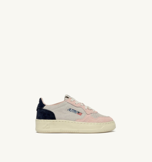 Kid MEDALIST KIDS LOW SNEAKERS IN SUEDE COLOR ATLANTIC WHITE AND ROSEMARY