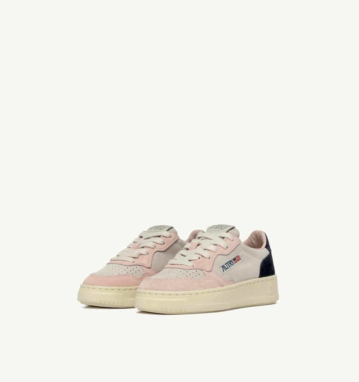Kid MEDALIST KIDS LOW SNEAKERS IN SUEDE COLOR ATLANTIC WHITE AND ROSEMARY