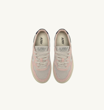 Kid MEDALIST KIDS LOW SNEAKERS IN SUEDE COLOR ATLANTIC WHITE AND ROSEMARY