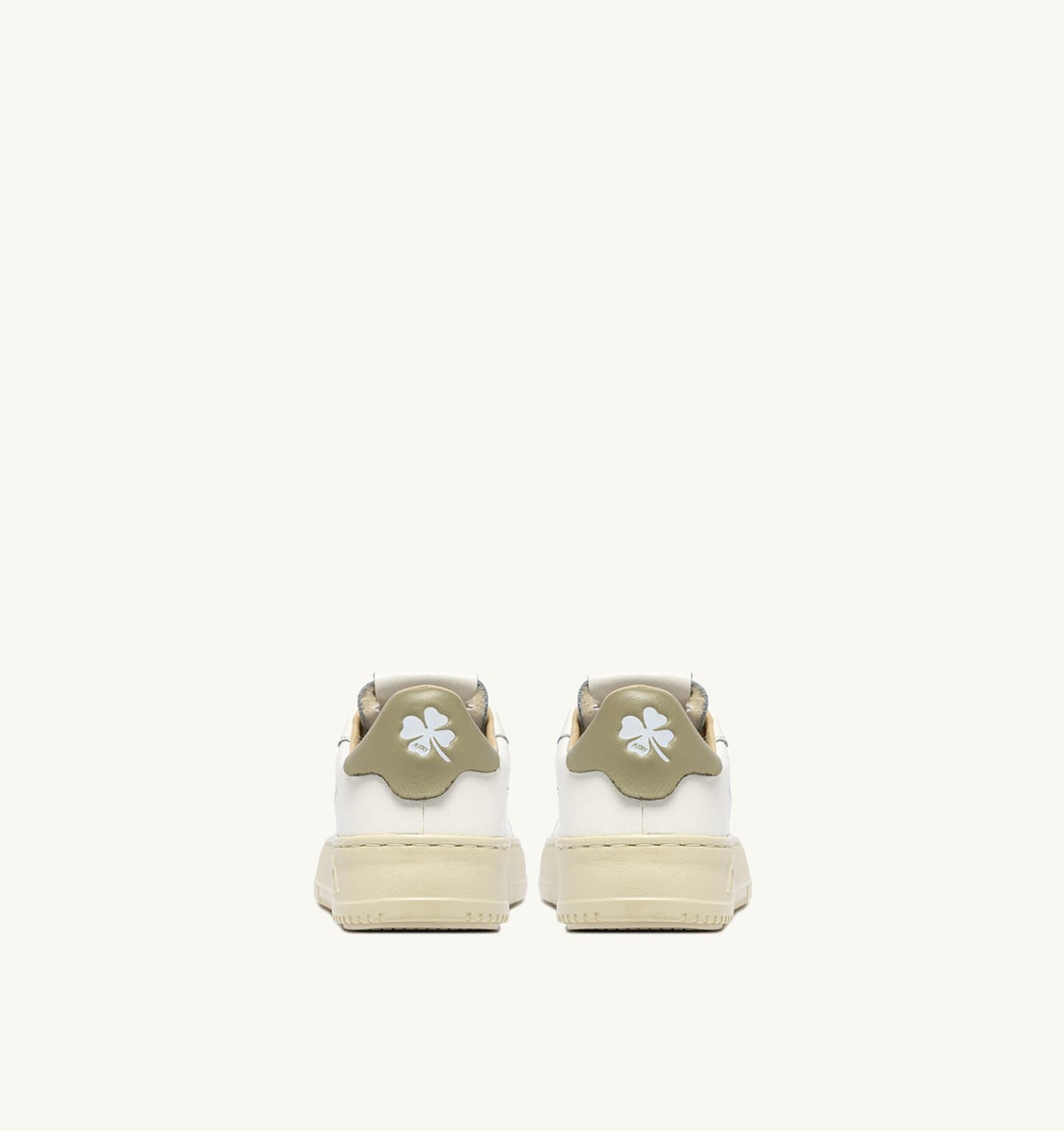 Kid SNEAKERS DALLAS KIDS LOW IN MARSHMALLOW AND GRAY GREEN LEATHER