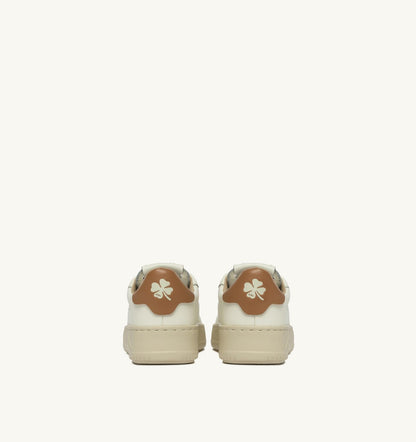 Kid DALLAS KIDS KIDS LOW SNEAKERS IN LEATHER COLOR MARSHMALLOW AND BROWN SUGAR