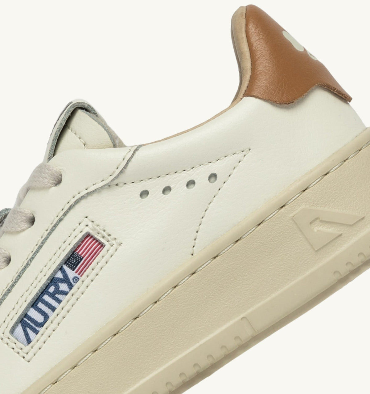 Kid DALLAS KIDS KIDS LOW SNEAKERS IN LEATHER COLOR MARSHMALLOW AND BROWN SUGAR