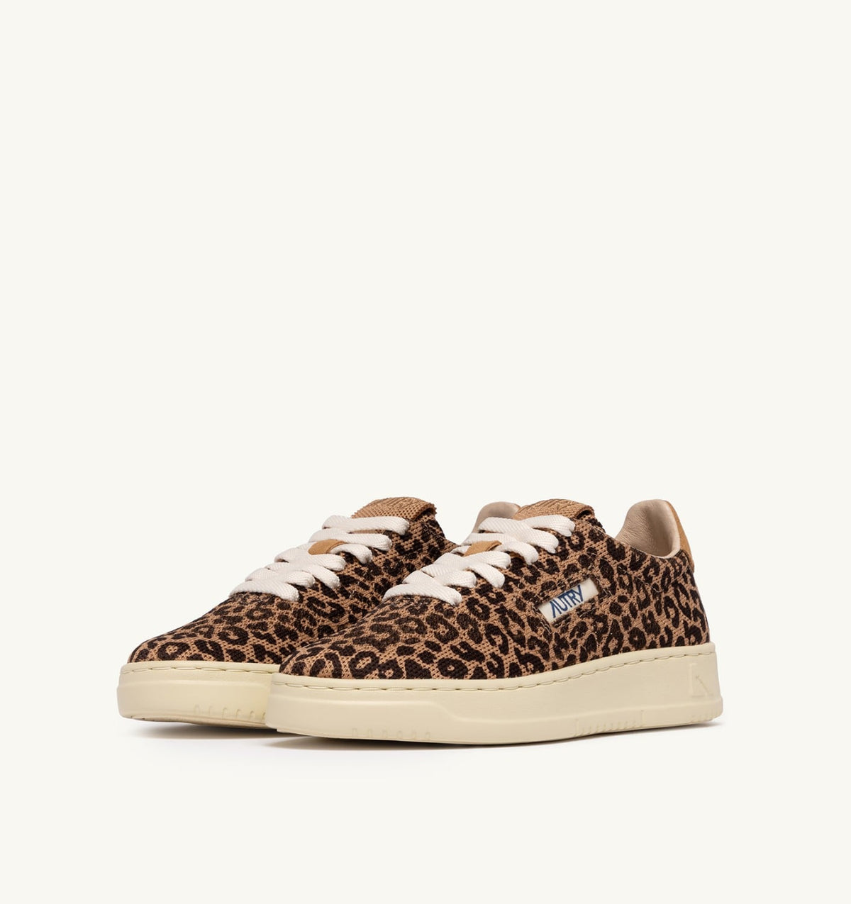 Woman MEDALIST EASEKNIT LOW SNEAKERS IN 'LEOPARD PRINT' BROWN AND BEIGE KNIT
