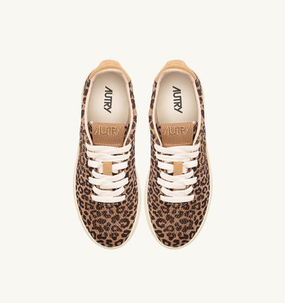 Woman MEDALIST EASEKNIT LOW SNEAKERS IN 'LEOPARD PRINT' BROWN AND BEIGE KNIT