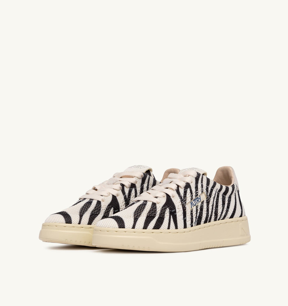 Woman MEDALIST EASEKNIT LOW SNEAKERS IN 'ZEBRA PRINT' IVORY WHITE AND BLACK KNIT
