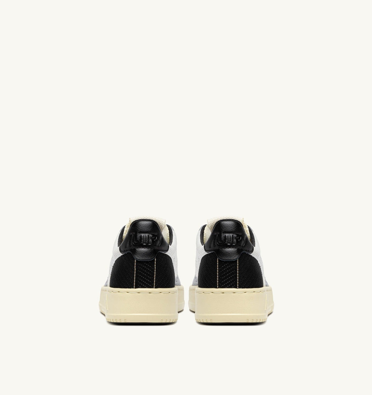 Woman MEDALIST EASEKNIT LOW SNEAKERS IN IVORY WHITE BLACK AND SILVER KNIT