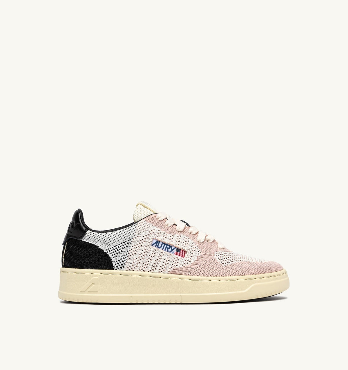 Woman MEDALIST EASEKNIT LOW SNEAKERS IN IVORY WHITE BLACK AND POWDER KNIT