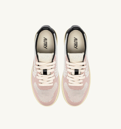 Woman MEDALIST EASEKNIT LOW SNEAKERS IN IVORY WHITE BLACK AND POWDER KNIT