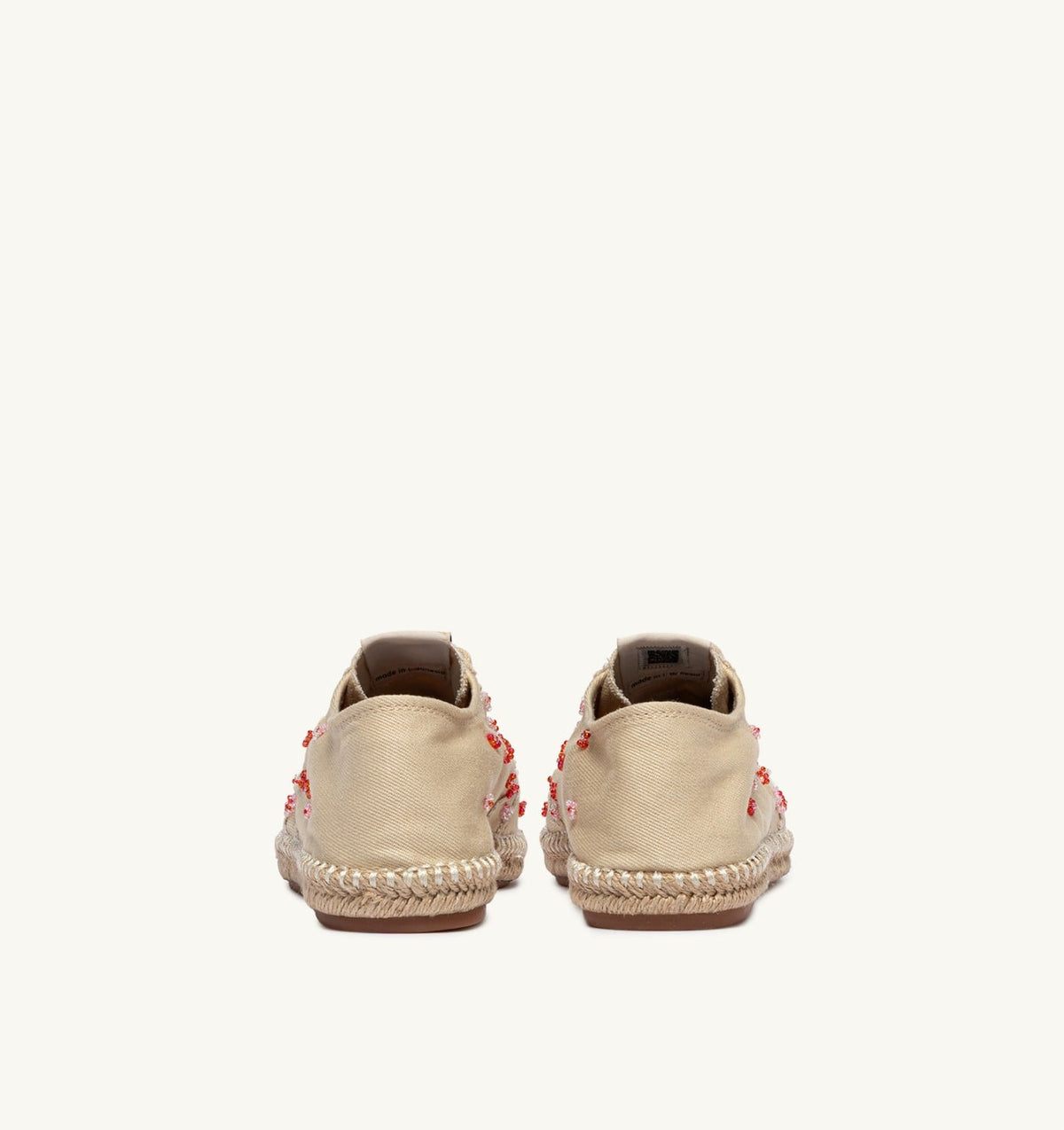 Woman SANDY IN IVORY WHITE AND RED CANVAS WITH BEADS