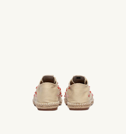 Woman SANDY IN IVORY WHITE AND RED CANVAS WITH BEADS