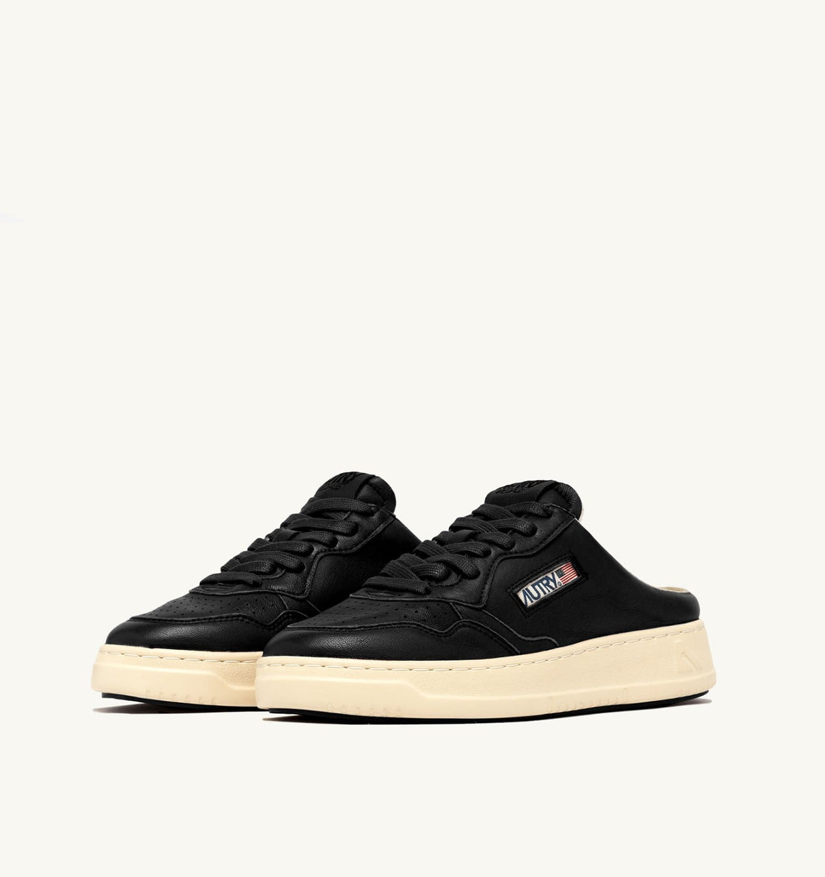 Woman MEDALIST MULE SNEAKERS IN NAPA LEATHER COLOR BLACK