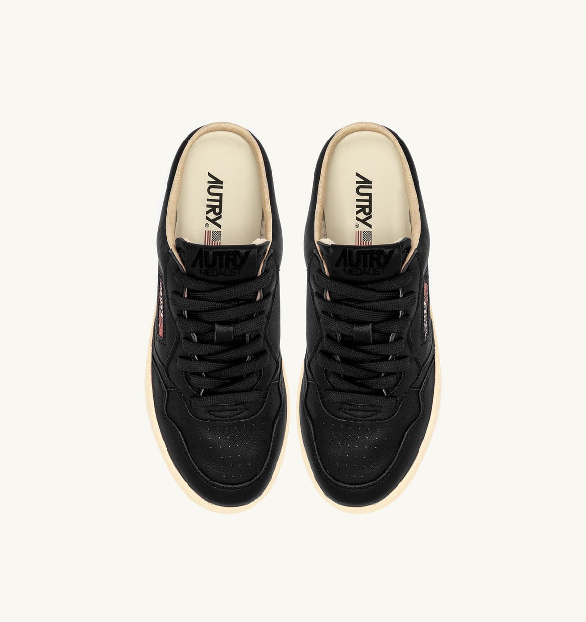 Woman MEDALIST MULE SNEAKERS IN NAPA LEATHER COLOR BLACK