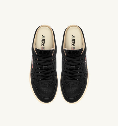 Woman MEDALIST MULE SNEAKERS IN NAPA LEATHER COLOR BLACK