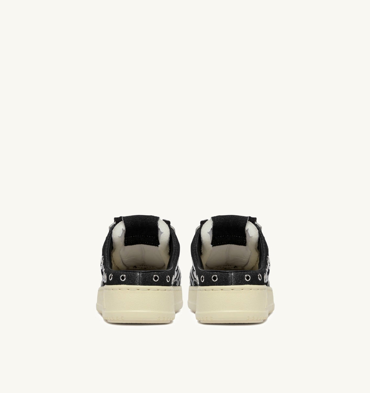 Woman MEDALIST MULE SNEAKERS IN BLACK LEATHER WITH STUDDED DETAILS