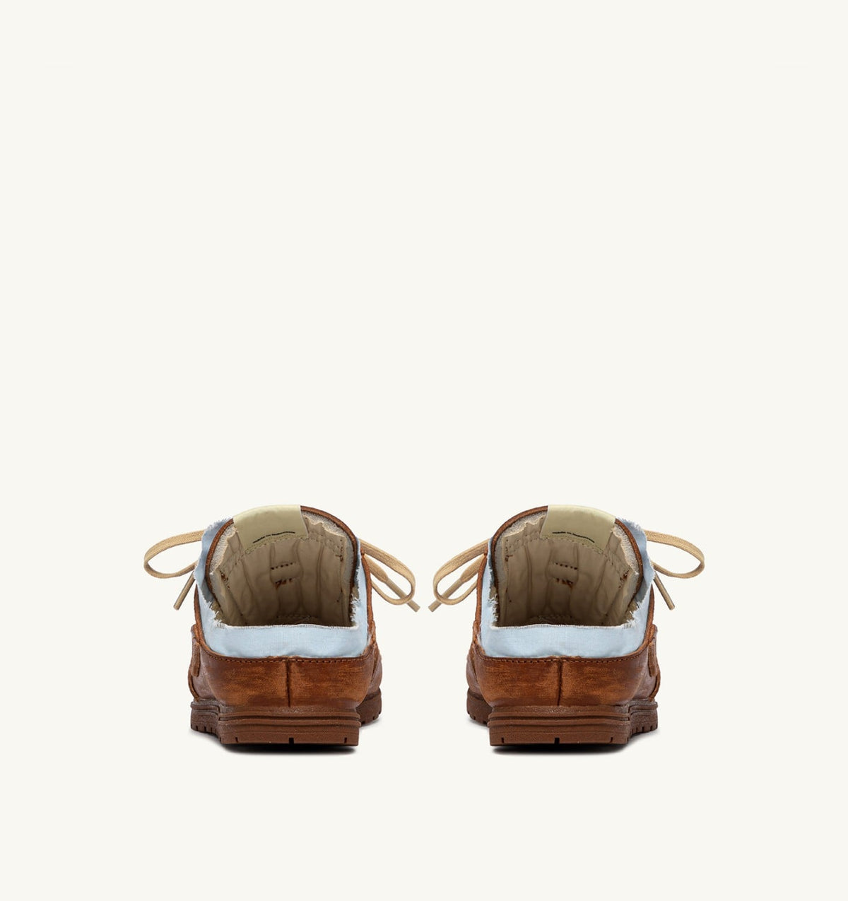Woman WINDSPIN MULE SNEAKERS IN SHIRT BUFF AND AZURE LEATHER