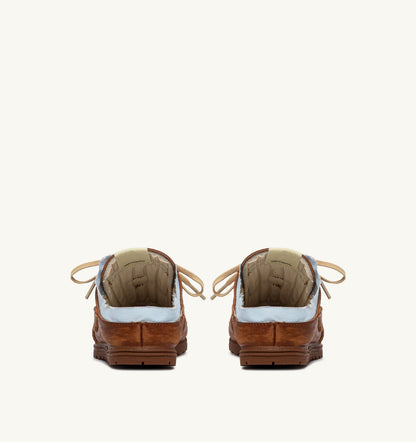 Woman WINDSPIN MULE SNEAKERS IN SHIRT BUFF AND AZURE LEATHER