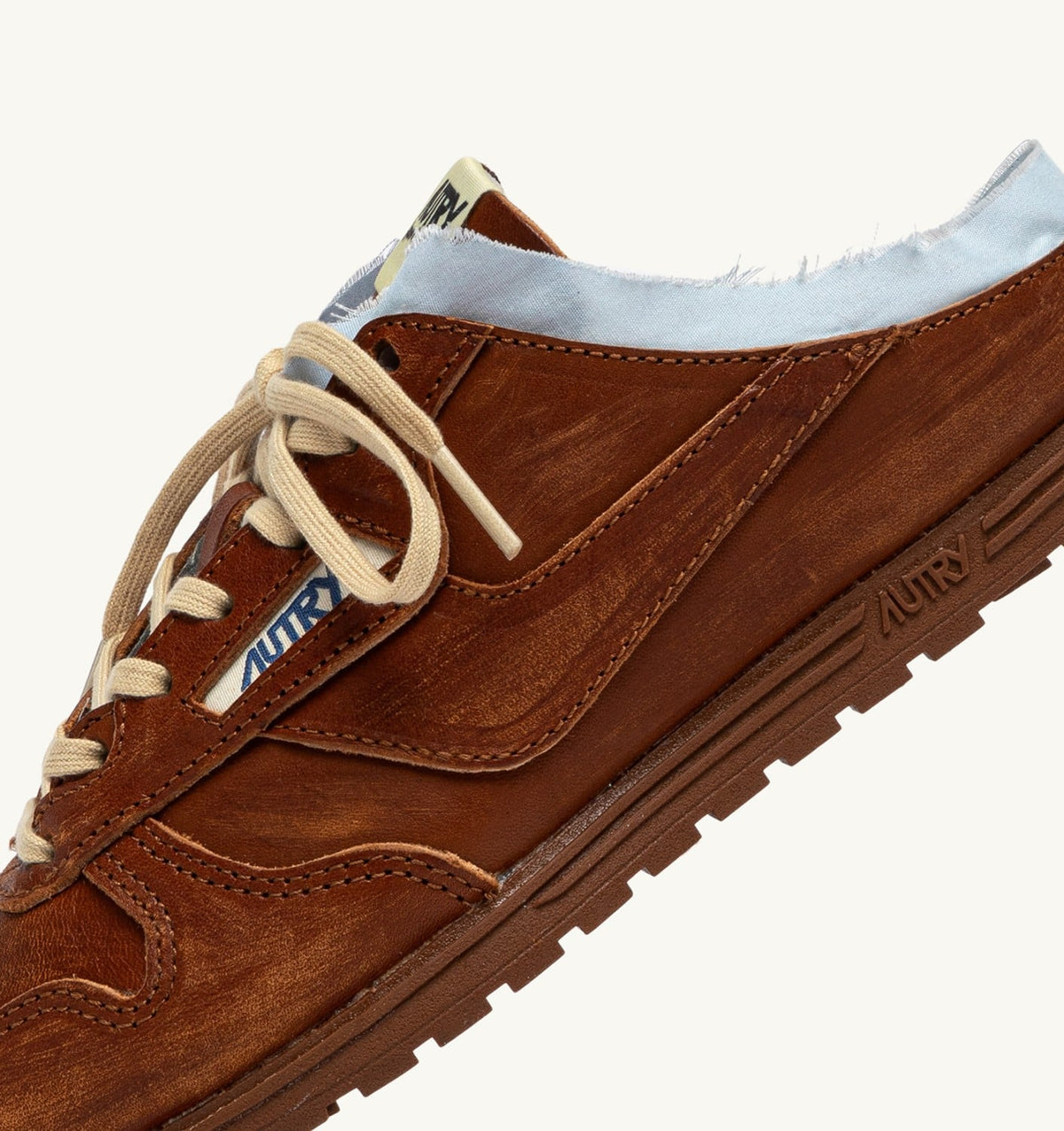 Woman WINDSPIN MULE SNEAKERS IN SHIRT BUFF AND AZURE LEATHER