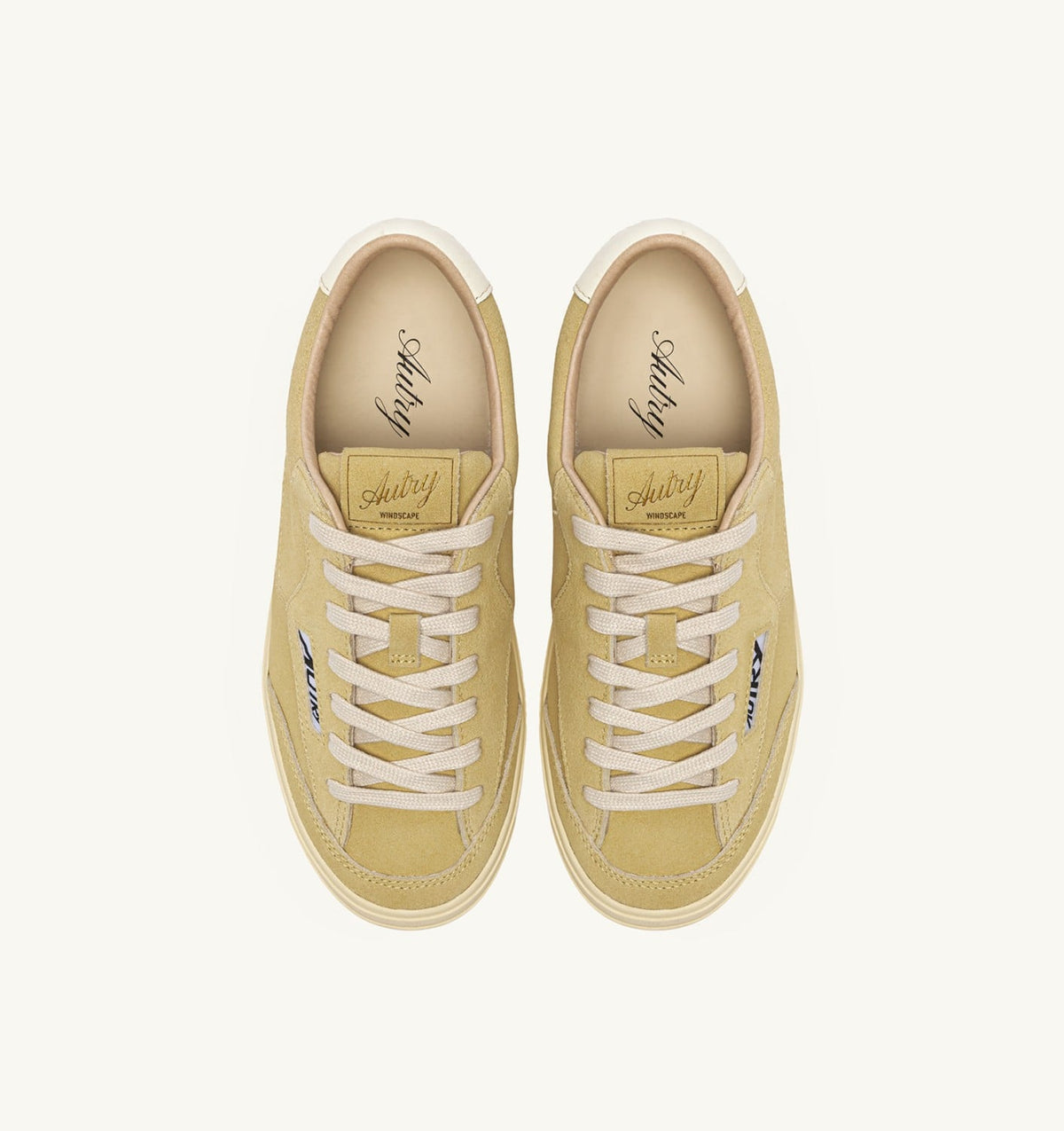 Woman WINDSCAPE LOW SNEAKERS IN STRAW AND MARSHMALLOW SUEDE
