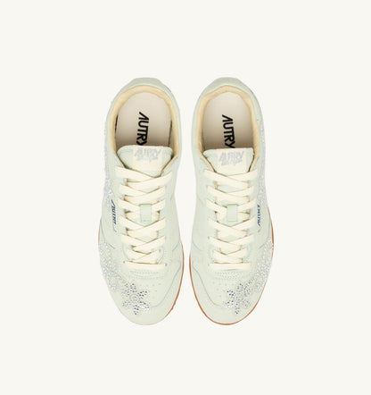 Woman WINDSPIN SNEAKERS IN BONE WHITE LEATHER WITH DECORATIONS