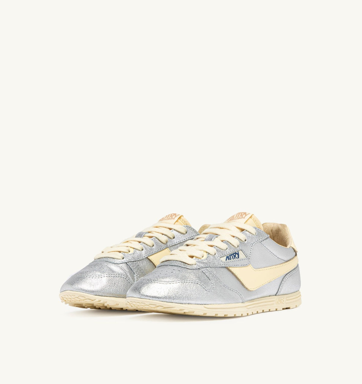 Woman WINDSPIN SNEAKERS IN SILVER AND RUTABAGA SUEDE AND LEATHER