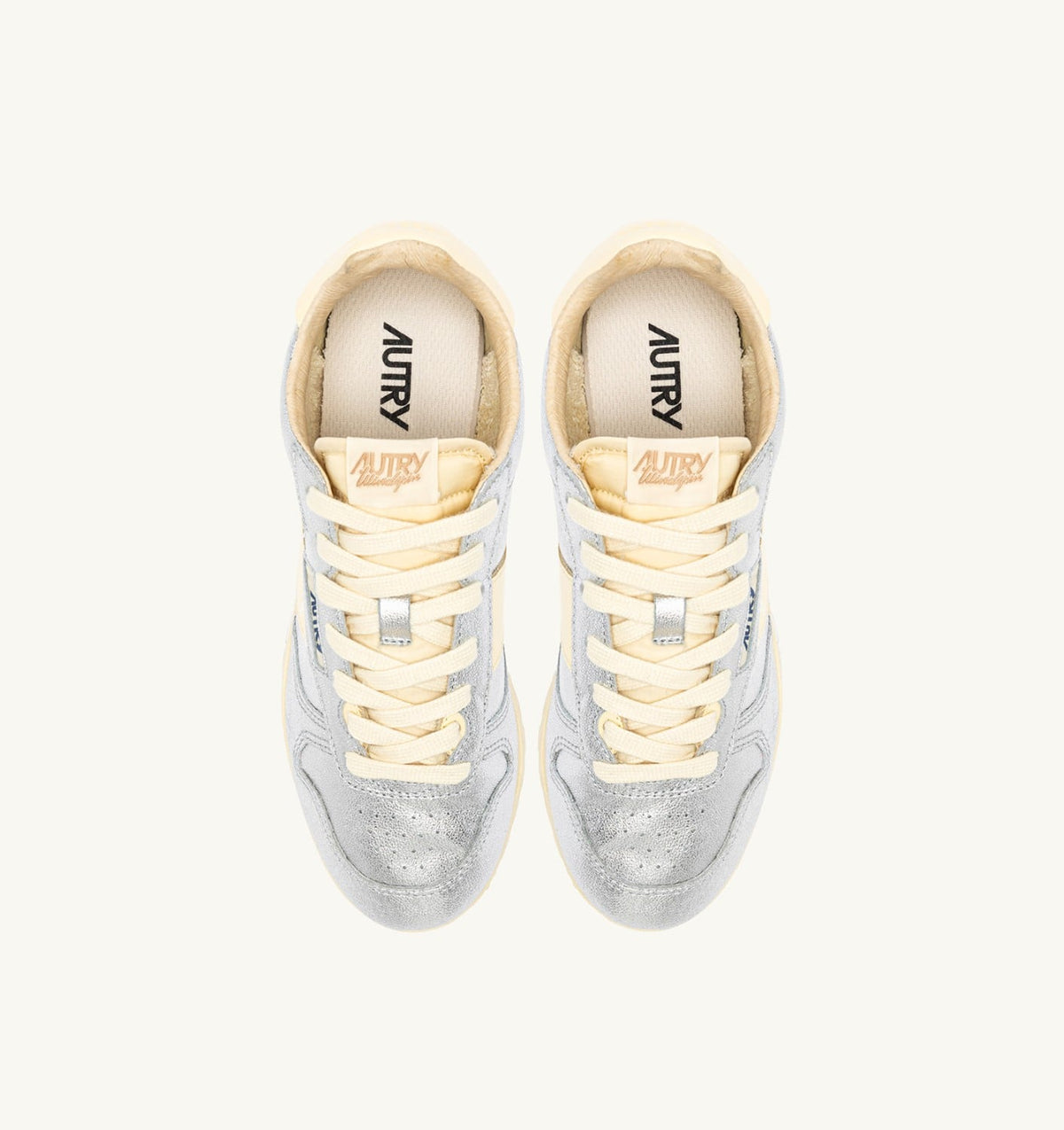 Woman WINDSPIN SNEAKERS IN SILVER AND RUTABAGA SUEDE AND LEATHER
