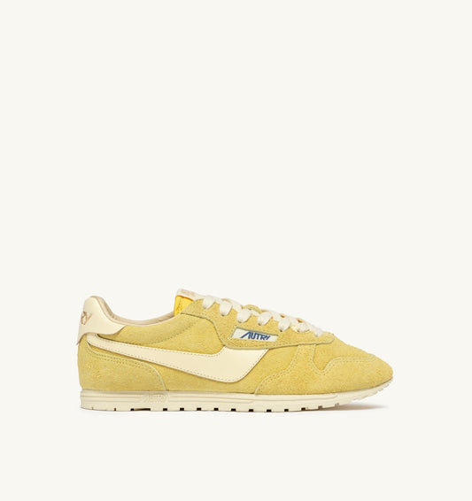 Woman WINDSPIN SNEAKERS IN MIMOSA AND RUTABAGA SUEDE AND LEATHER