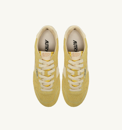 Woman WINDSPIN SNEAKERS IN MIMOSA AND RUTABAGA SUEDE AND LEATHER