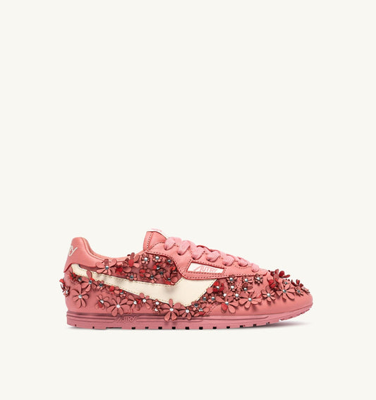 Woman WINDSPIN FLOWERS SNEAKERS IN LOBSTER BISQUE LEATHER