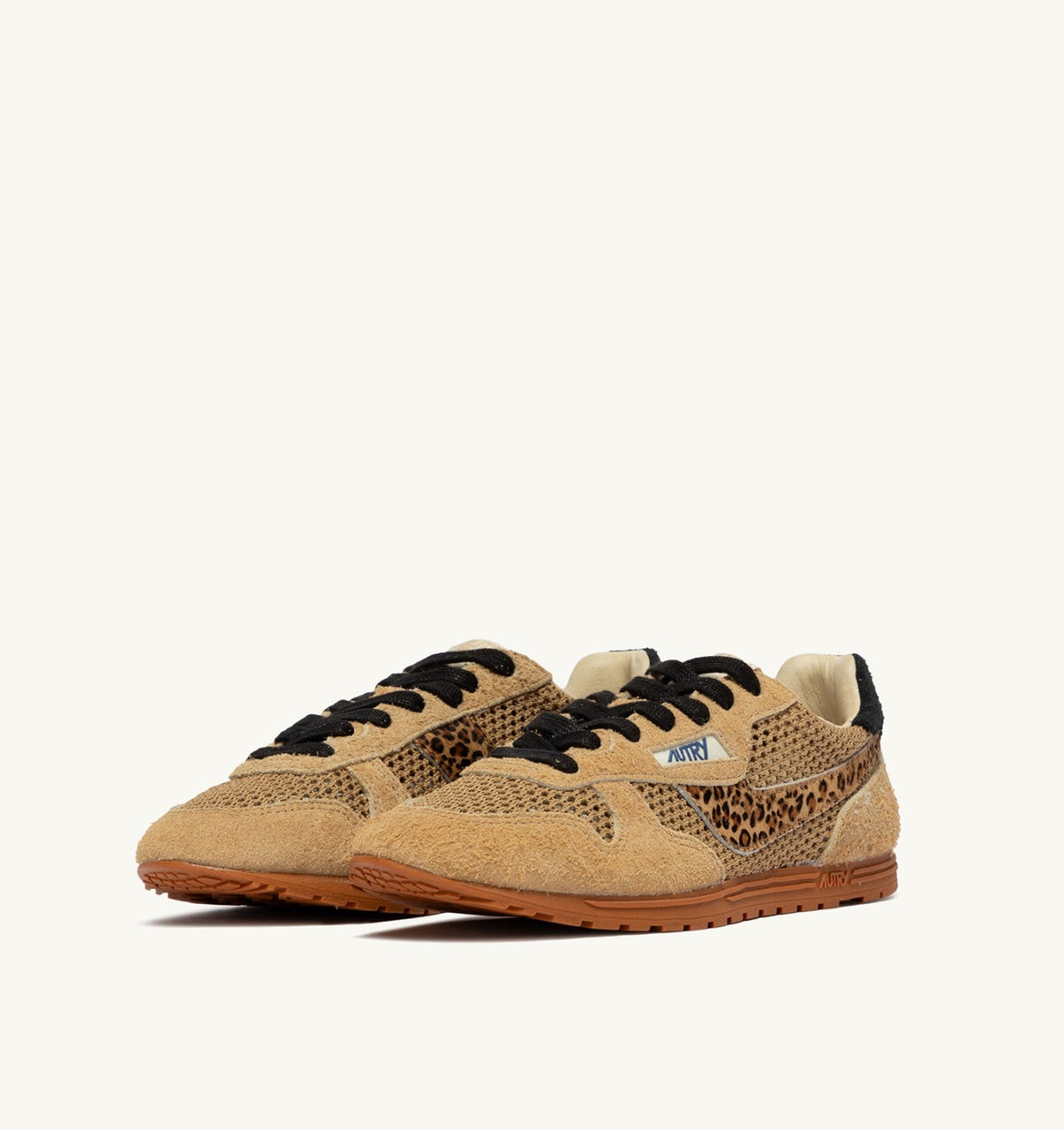 Woman WINDSPIN SNEAKERS IN TRENCH LEOPARD AND BLACK MESH AND SUEDE