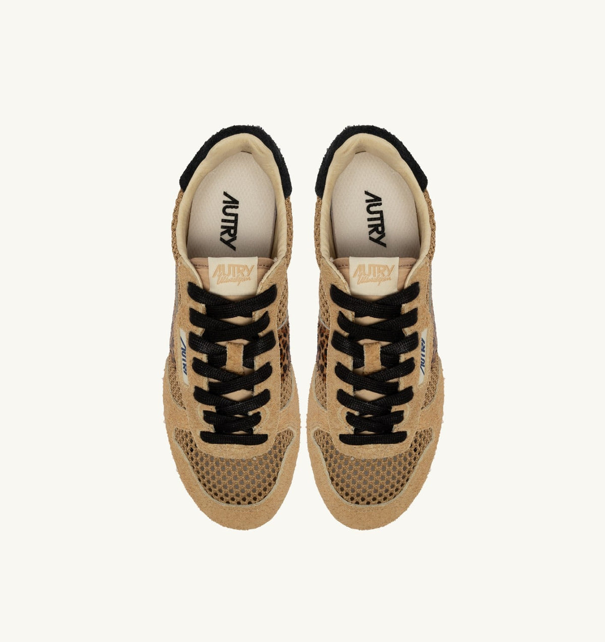 Woman WINDSPIN SNEAKERS IN TRENCH LEOPARD AND BLACK MESH AND SUEDE