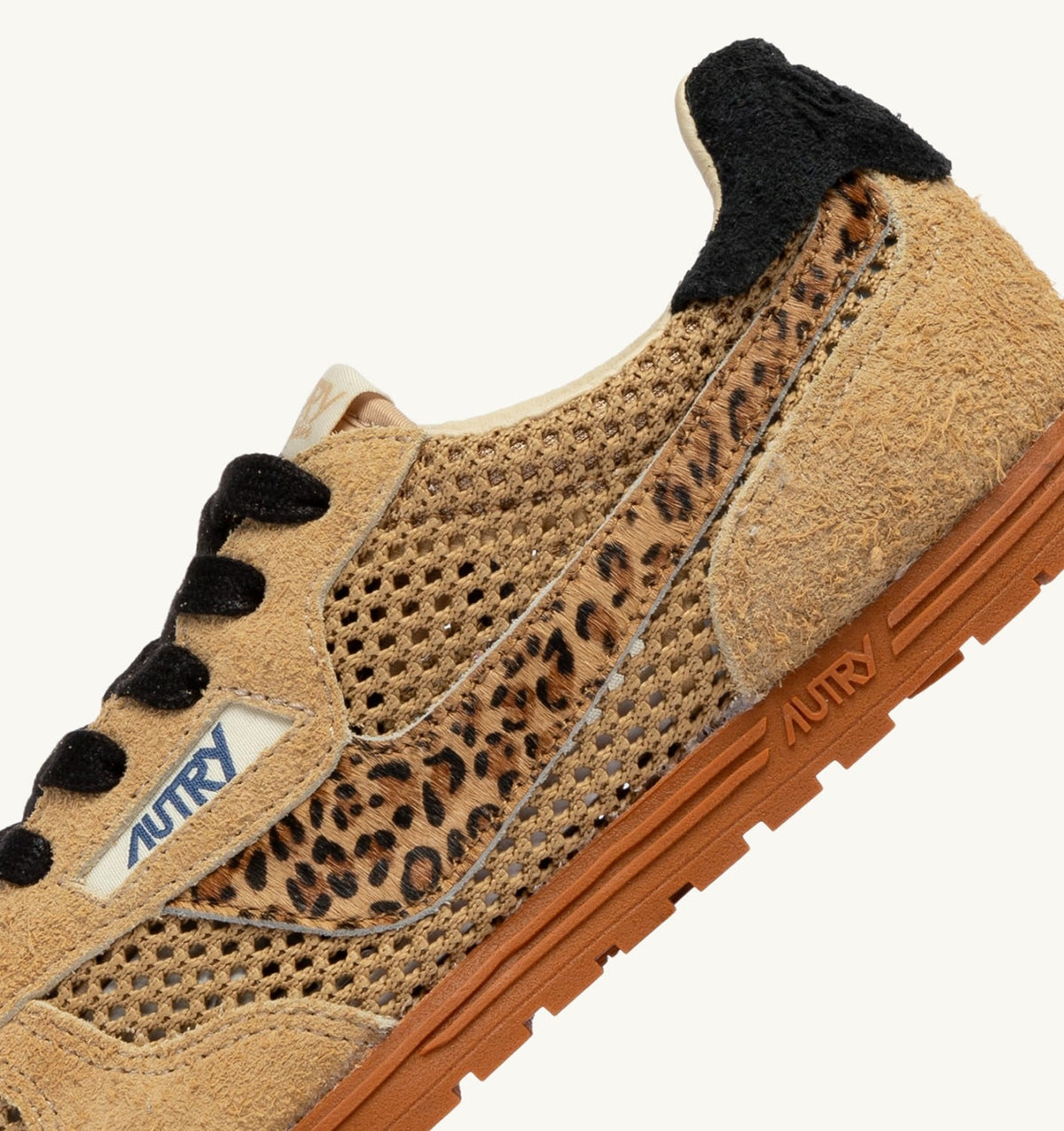 Woman WINDSPIN SNEAKERS IN TRENCH LEOPARD AND BLACK MESH AND SUEDE