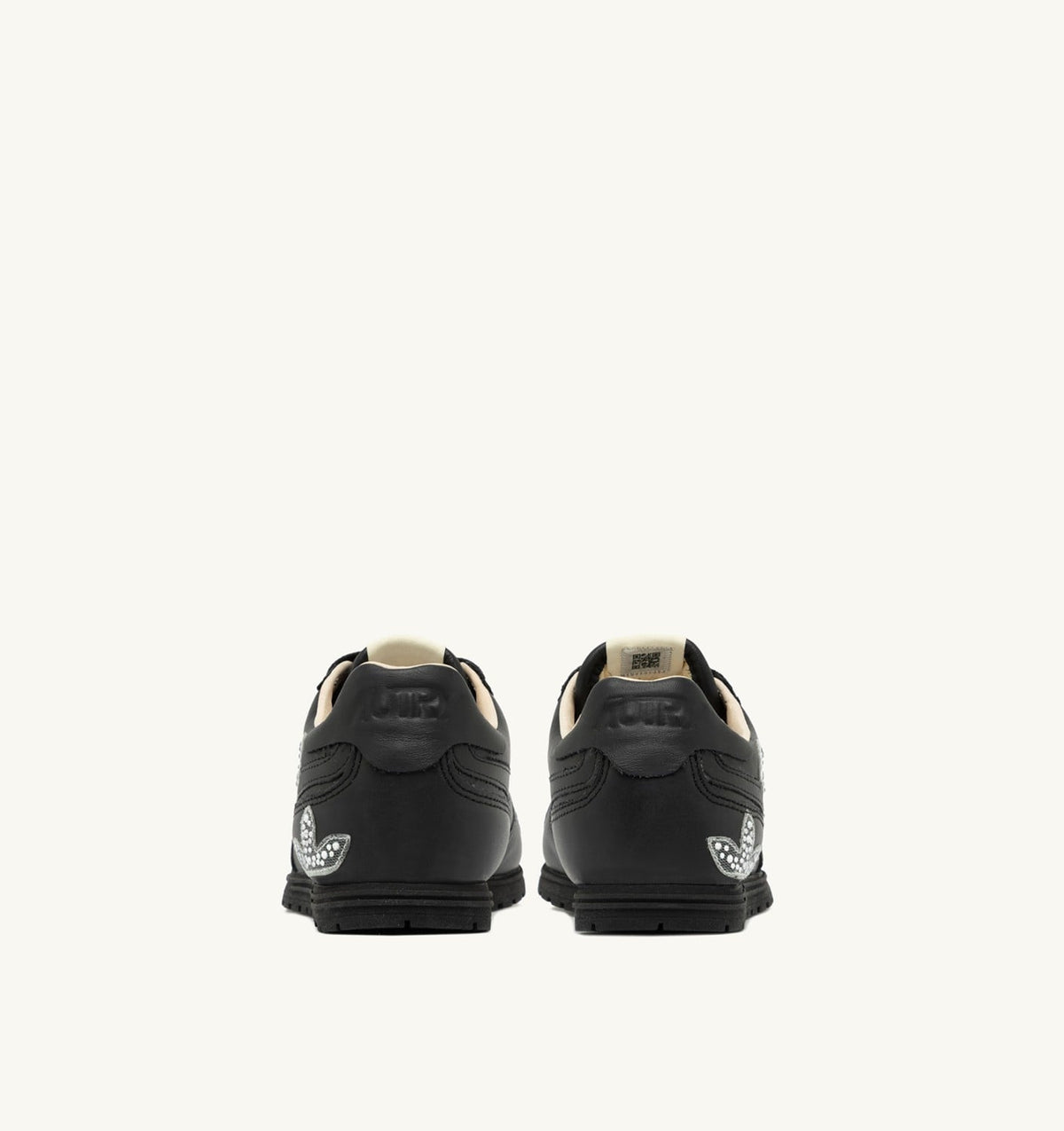 Woman WINDSPIN SNEAKERS IN BLACK LEATHER WITH DECORATIONS