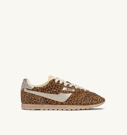 Woman WINDSPIN SNEAKERS IN LEOPARD AND PLATINUM SUEDE AND LEATHER