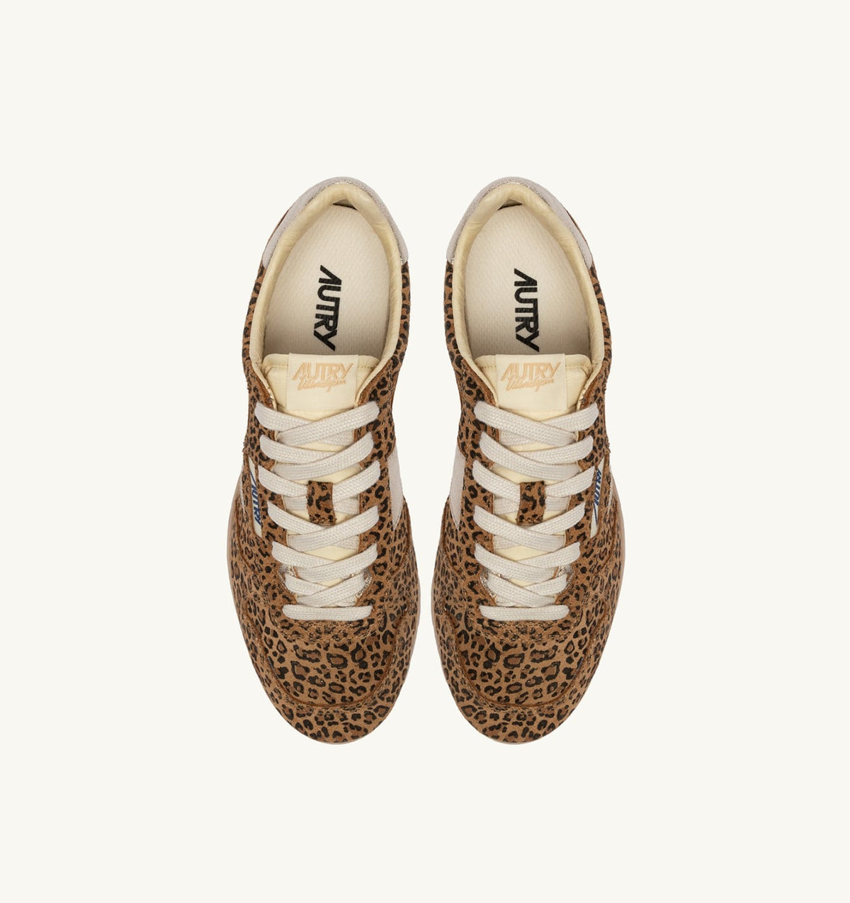 Woman WINDSPIN SNEAKERS IN LEOPARD AND PLATINUM SUEDE AND LEATHER