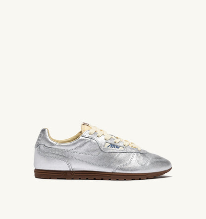 Woman WINDSPIN SNEAKERS IN SILVER TONE LAMINATED LEATHER