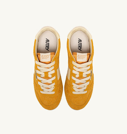 Woman SNEAKERS WINDSPIN IN SUEDE AND LEATHER COLOR MINERAL YELLOW AND RUTABAGA