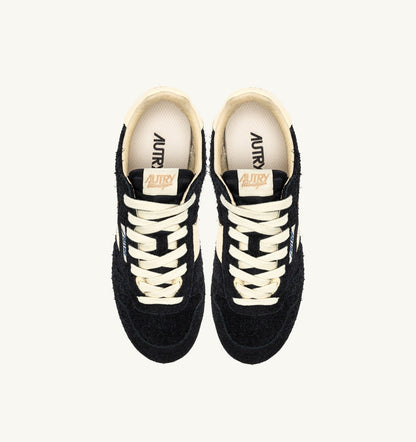 Woman WINDSPIN SNEAKERS IN BLACK AND RUTABAGA SUEDE AND LEATHER