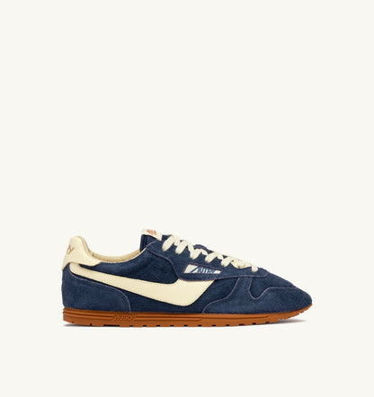 Woman WINDSPIN SNEAKERS IN BLUETTE AND RUTABAGA SUEDE AND LEATHER
