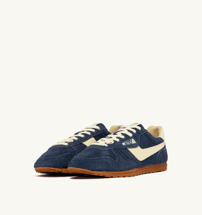Woman WINDSPIN SNEAKERS IN BLUETTE AND RUTABAGA SUEDE AND LEATHER