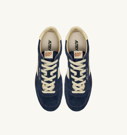 Woman WINDSPIN SNEAKERS IN BLUETTE AND RUTABAGA SUEDE AND LEATHER